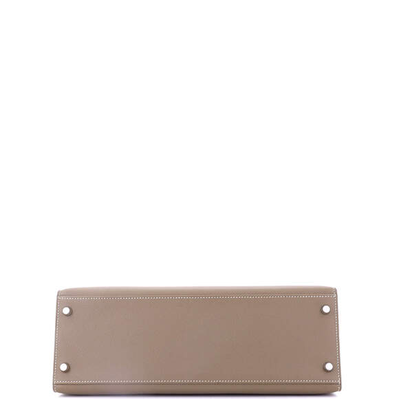 Hermes Kelly Handbag Grey Epsom With #186295H19B - Picture 6 of 9